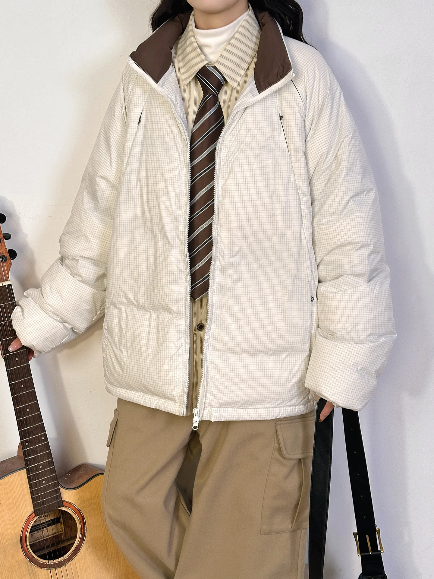 

Original 90 White Du down Lightweight Stand Collar Women's Winter Jaet Loose Cotton Outerwear New 2025 Faion Sle