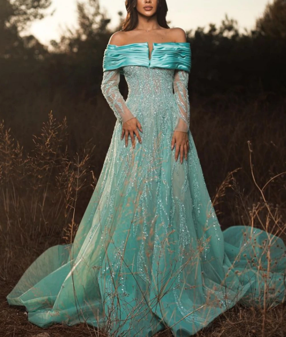 

Plus Size Sequins Mermaid Prom Dresses Elegant Long Sleeves Evening Gowns 2024 Wome Formal Dress vestidos de gala