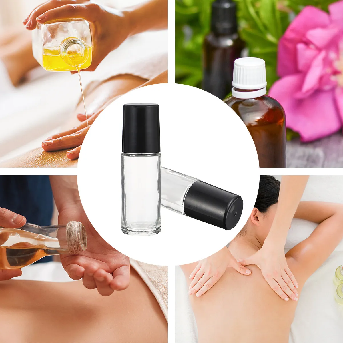 6Pcs Roller Bottle Essential Oil Bottles Leakproof Refillable Portable White Glass Subpackaging Bottles for Travel Use view 2
