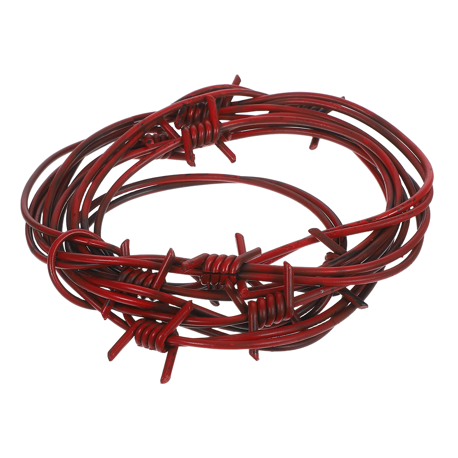

8.2Ft Halloween Plastic Barbed Wire Decoration Realistic Fake Chain Prop For Spooky Horror Party Haunted House Decor Simulation