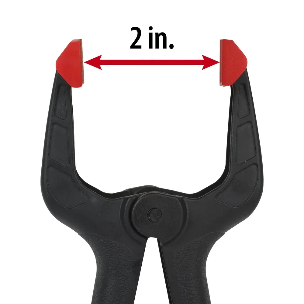 Abrazadera de resorte ligera de 2 pulgadas, paquete de 8 mangos ergonómicos, resina resistente, operación de una sola mano, agarre giratorio, Ideal manualidades DIY