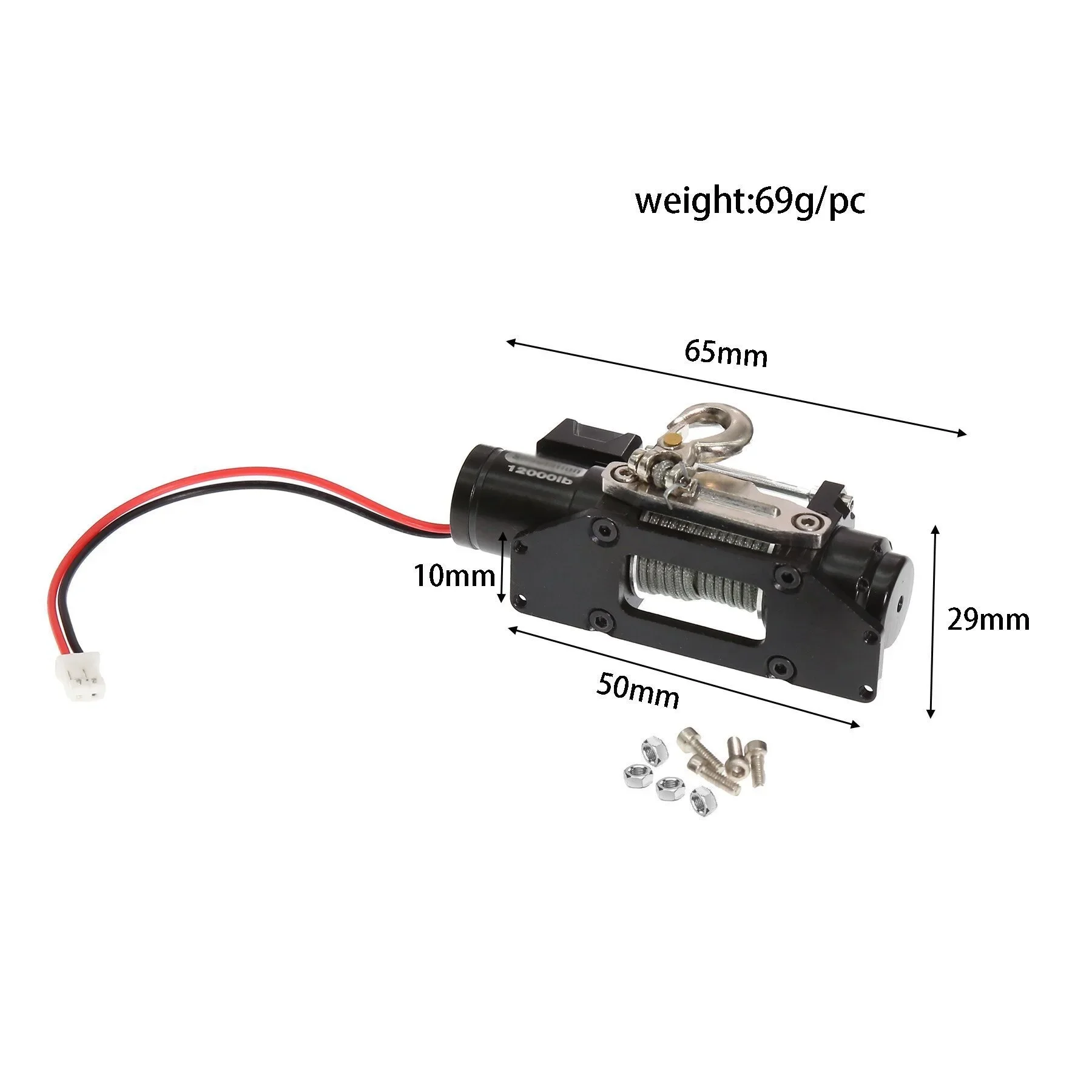 1/10 1/8 RC Metal Automatic Winch for Traxxas TRX4 Axial SCX10 II III RC4WD D90 Redcat MST CFXW Crawler Car Upgrade Parts
