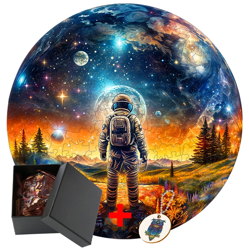 Astronaut Wooden Puzzle Toy Children Toys Jigsaw Puzzles Montessori Anime Animals Wood Intelligence Cube Imitation Games Hobby