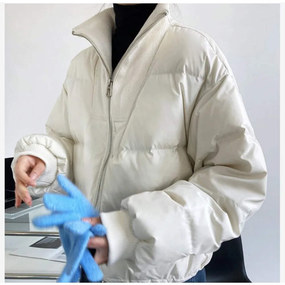 Standing Collar Cotton Coat for Women - Autumn and Winter Cotton Jacket and Coat