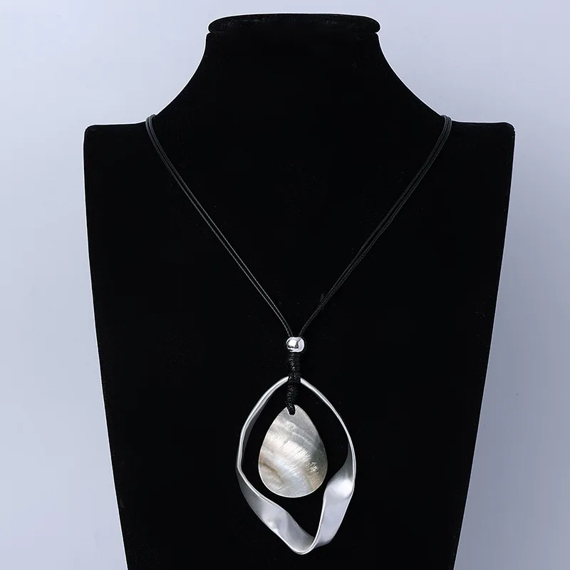 

Kaseakia Alloy Water Drop Shell Pendant of Long Necklace for Women,Sweater Chain Fashion Jewelry Accessories