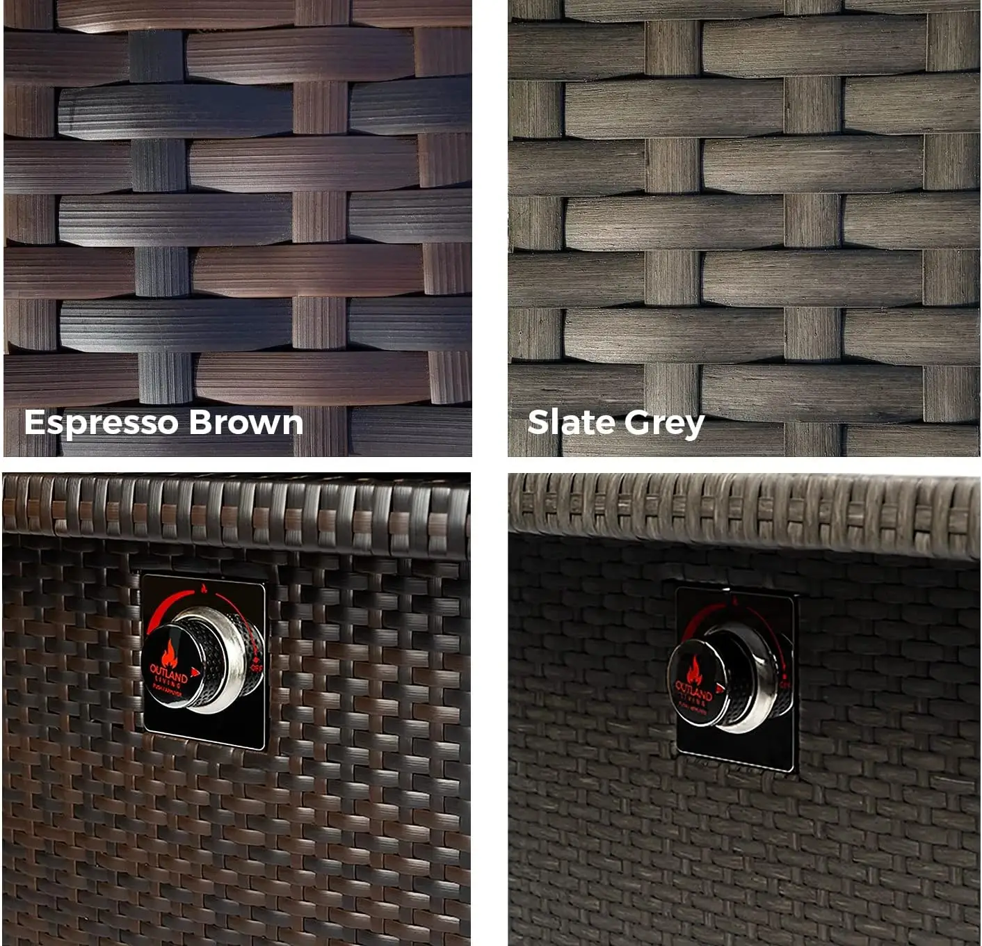 Serie 403-Espresso Brown Fire Table, Espresso Brown Furniture Terrassenmöbel-Set Terrassenmöbel