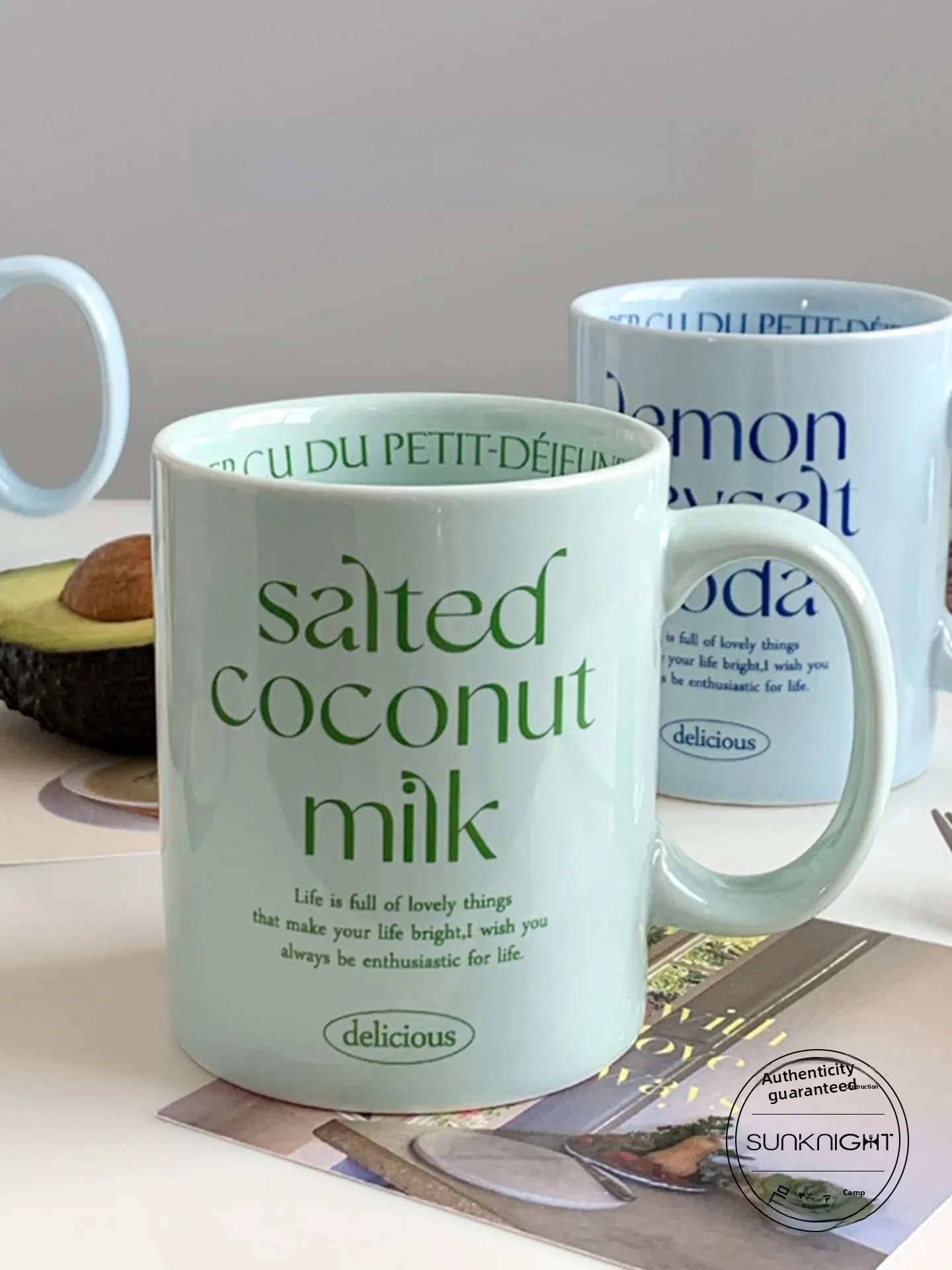 

Кружка SUNKNIGHT с принтом в виде букв, креативная чашка для завтрака, овсянки, йогурта, универсальная, 300-500 мл, с крышкой