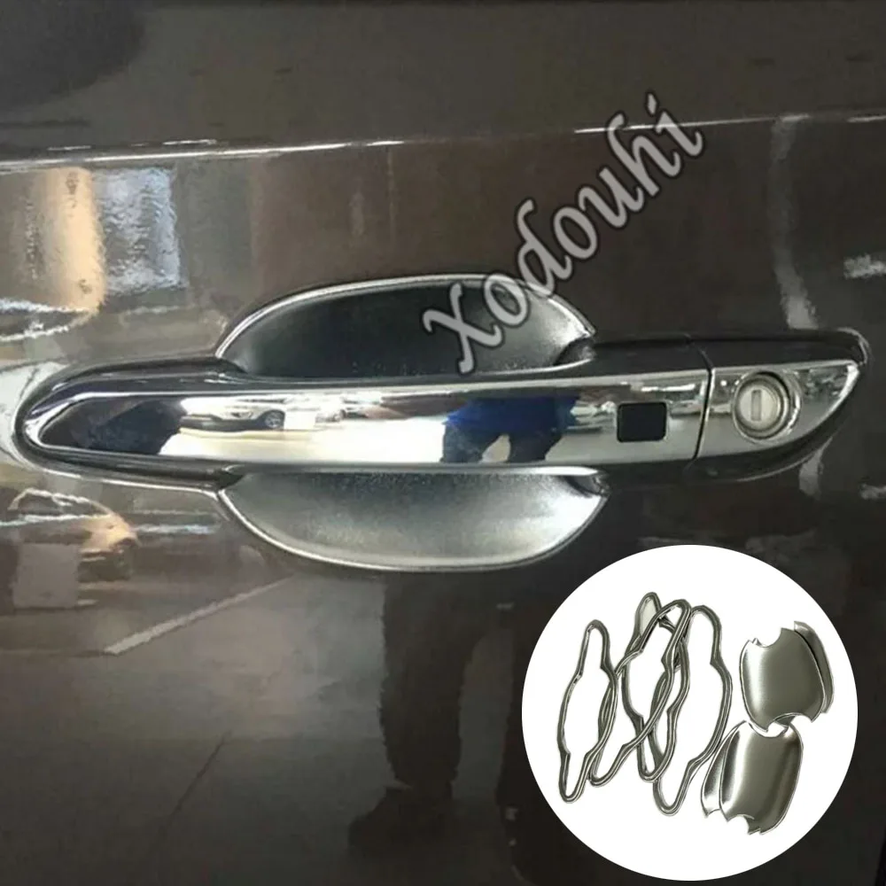 

For Hyundai Tucson 2015 2016 2017 2018 Car Styling Cover Armrest Handrail Detector Trim ABS External Door Bowl Lamp Frame 8PCs