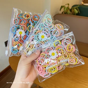 50/100-teiliges Set Kinder-Haar-Accessoires für Mädchen, hochelastisches, solides Haarband, Baby-Gummi-Haarbänder, niedliche Kinder-Seile, Krawatten