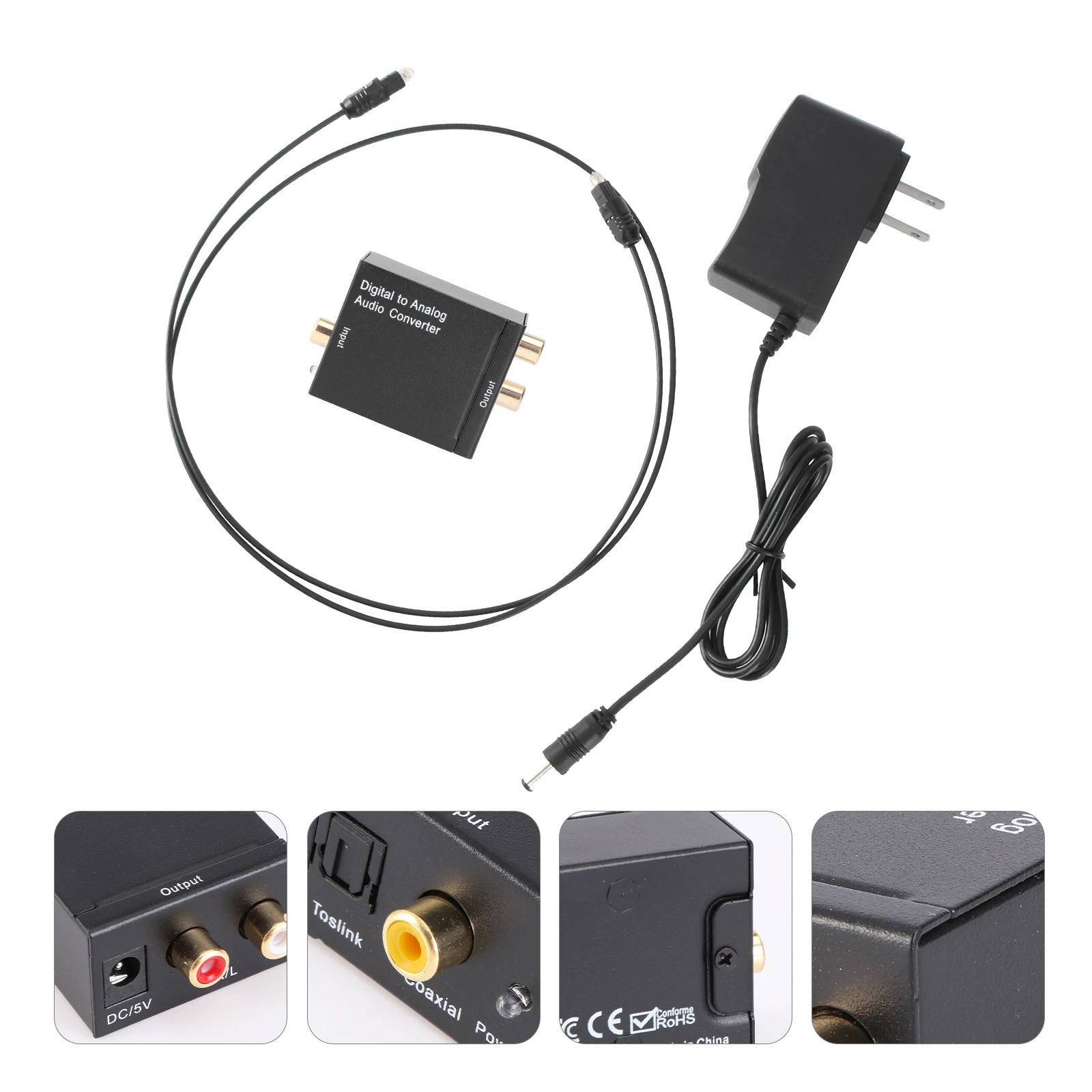 

Digital Audio Converter Optical Spdif To Analog L/R Adapter For Dvd -Ray Aluminum
