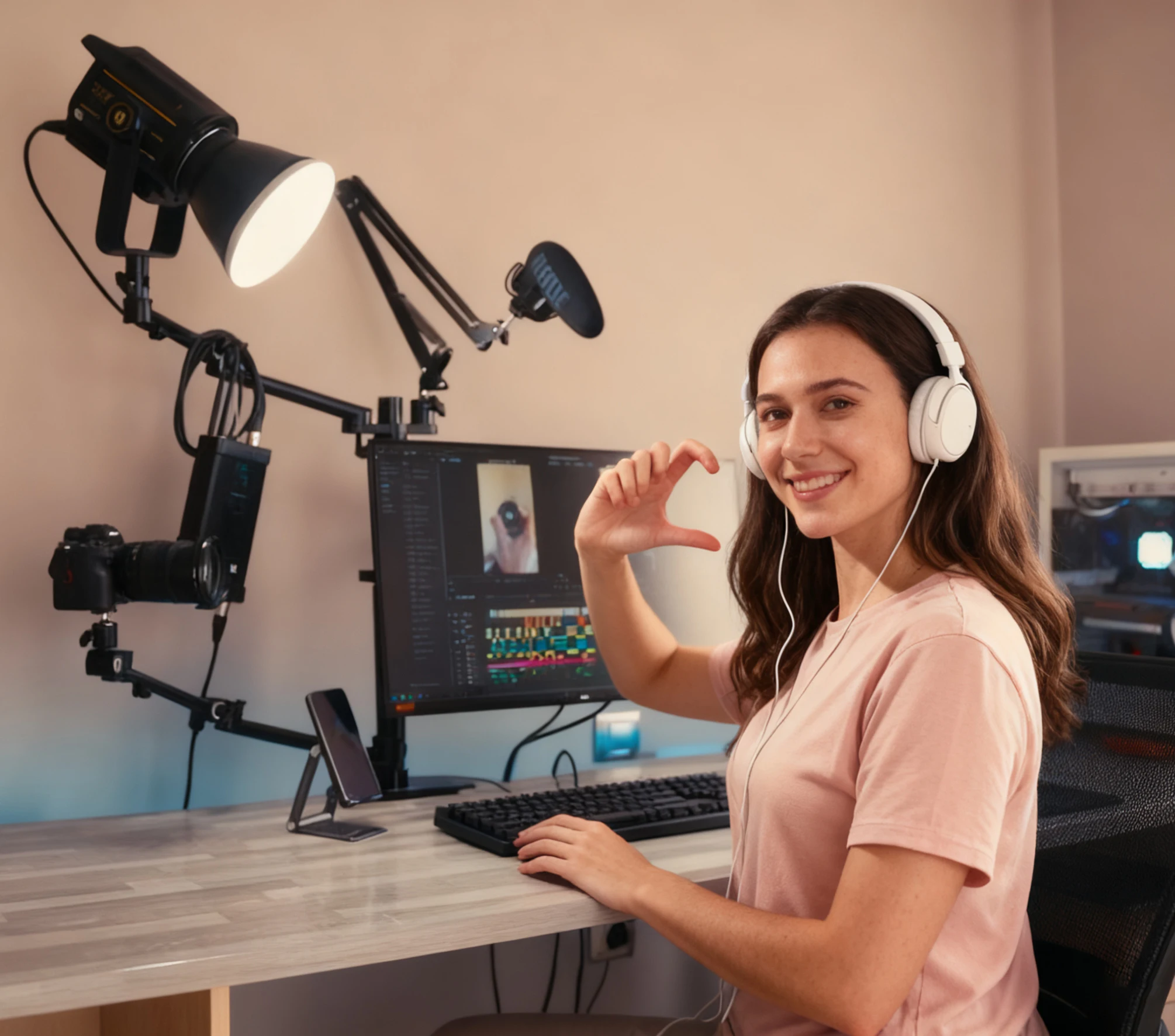 

New Multi-Machine Game Live Streaming Stand Bracket Laptop Tablet Microphone Desk Holder Bauty Fill Photo Studio Accessories