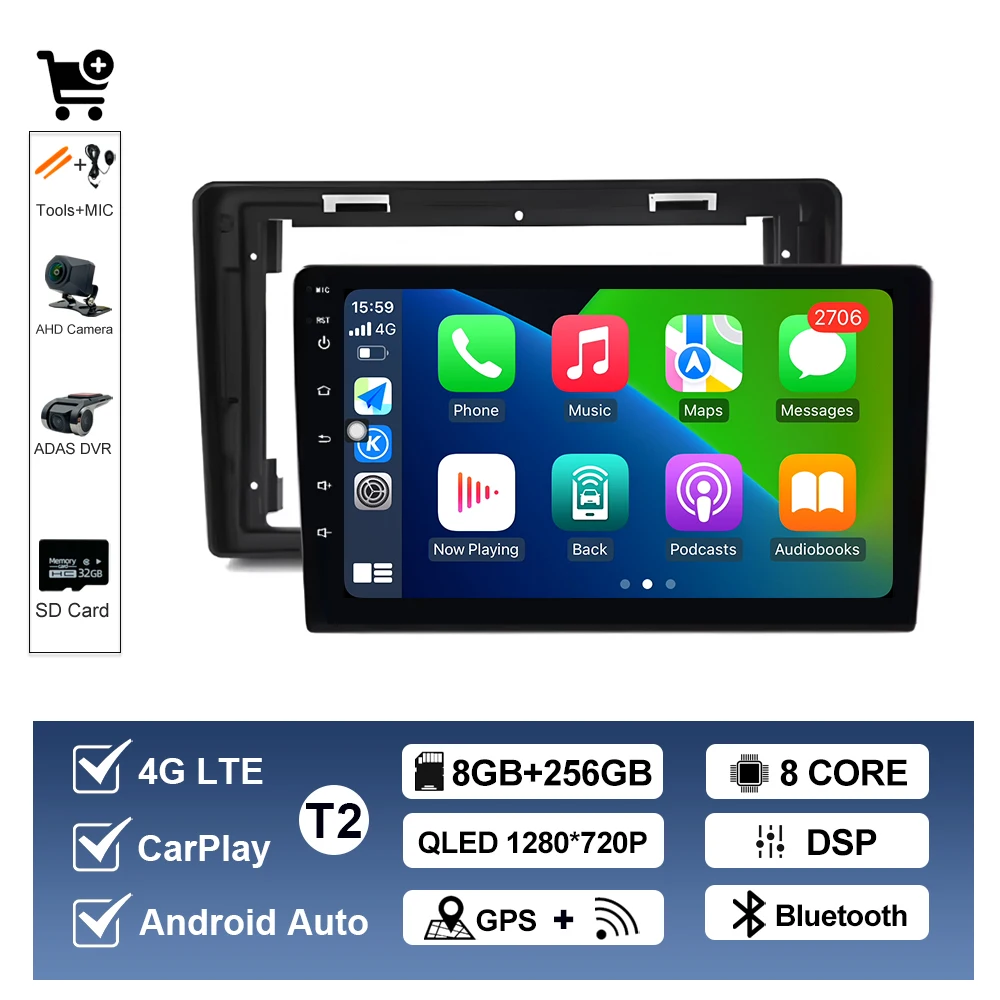 Voor Citroen C2 C3 2001 2002 2003-2010 Auto Multimedia Speler Android14 GPS Navigatie Auto Gereedschap DSP Stereo CarPlay QLED Scherm