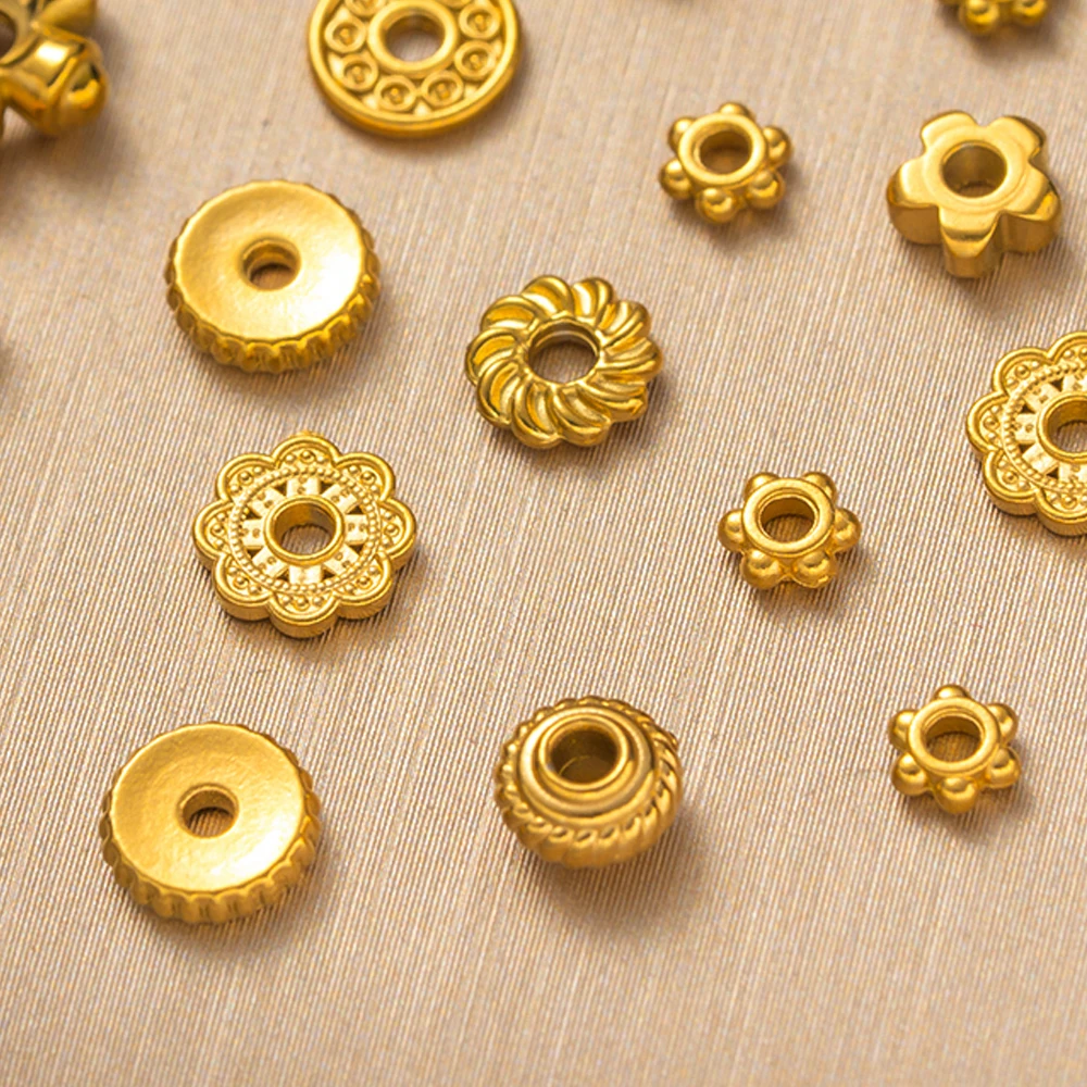 20 Stück Edelstahl-Blumen-Abstandsperlen, lose Perlen für DIY-Näharbeiten, Schmuckherstellung, Halsketten, Armbänder, Zubehör – Detail 3