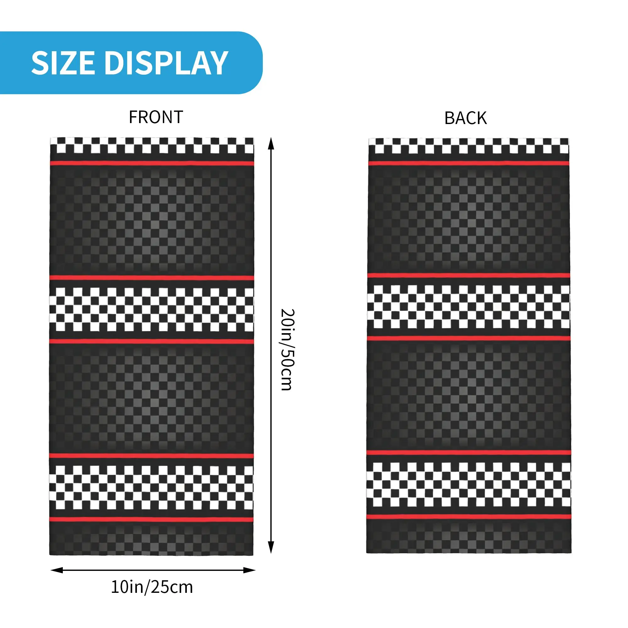 Custom Racing Checkered Motor Neck Gaiter Women Men Windproof Winter  Bandana Scarf for Cycling