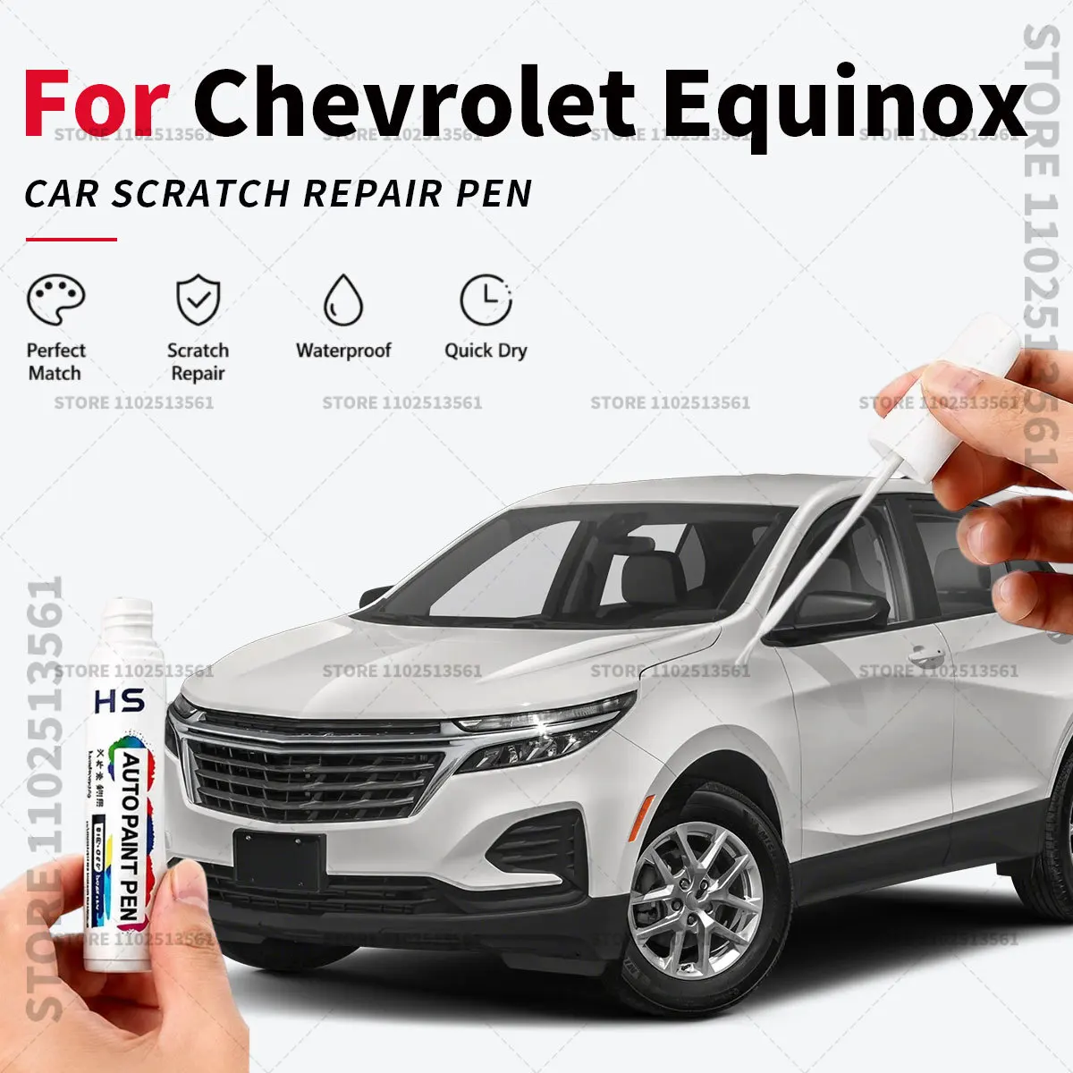 Touch Up Paint Pen – Restore Car Paint & Remove Scratches For Chevrolet Equinox Summit white sterling gray mosaic black Red
