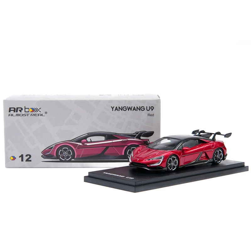 Almost Real 1/64 Yangwang U9 Chinese EV Supercar Diecast Car Model Purple Silver Red Color Siimulation Collection Cars Boy Gift