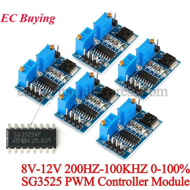 5pcs/1pc SG3525 SG3525A 78M05 PWM Controller Module 200HZ-100KHZ 0-100% Frequency Adjustable Duty Ratio Waveform Generator Board