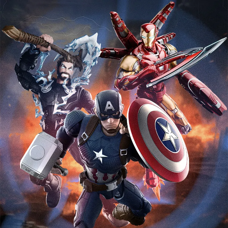 Original BLOKEES The Avengers Thor Iron Man Mk85 Captain America Tony Stark Anime Figure Model Building Blocks Toys Kids Gifts