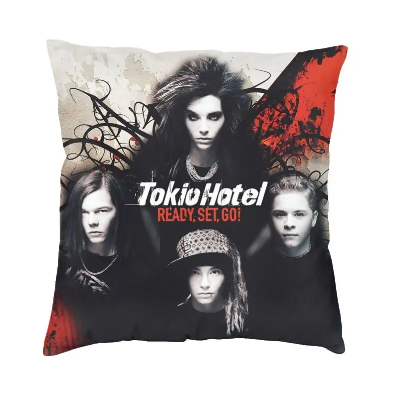 Tokio Hotels Heavy Metal Music Rock Square Pillow Case Home Decor Cushions Throw Pillow for Car Double-sided Printing