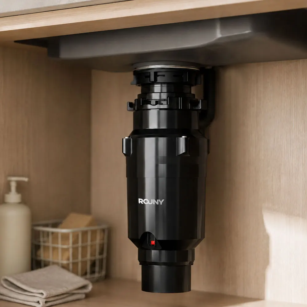 ROUNY 1/2 HP Garbage Disposal, Quiet Continuous Feed Food Waste Disposer with Stainless Steel Grinding and Easy Installation