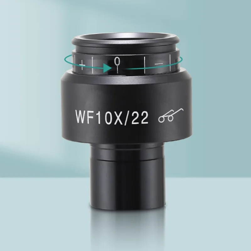 1PC Diopter-Adjustable WF10X /22 High Eyepoint Eyepiece with Eye Cups for Biological Microscope 22 mm Fully Coated Ocular