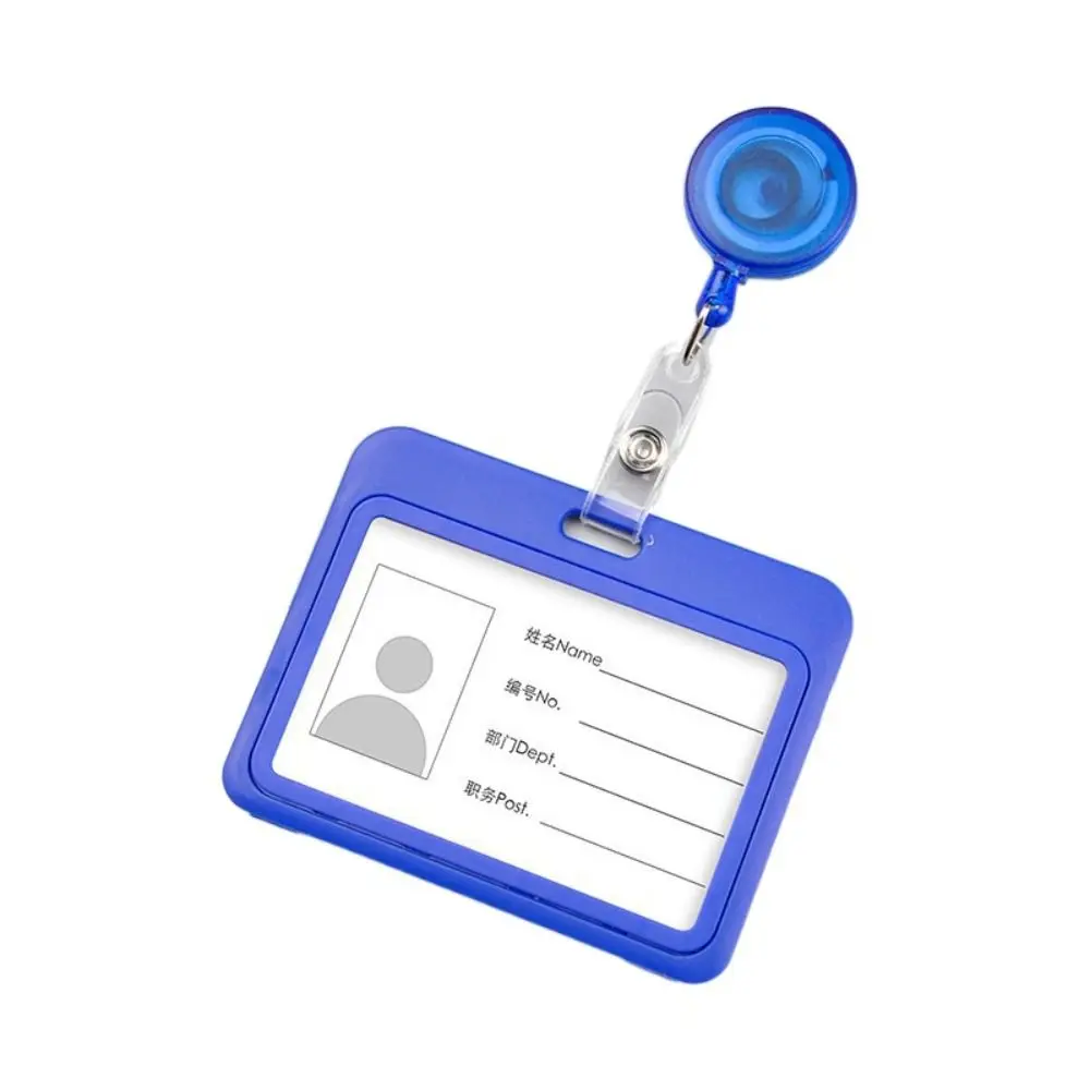 プラスチック製格納式カードカバー多色ソリッドビジネスクレジットカードホルダー名刺バッジバスパスカードバスカードカバーケース