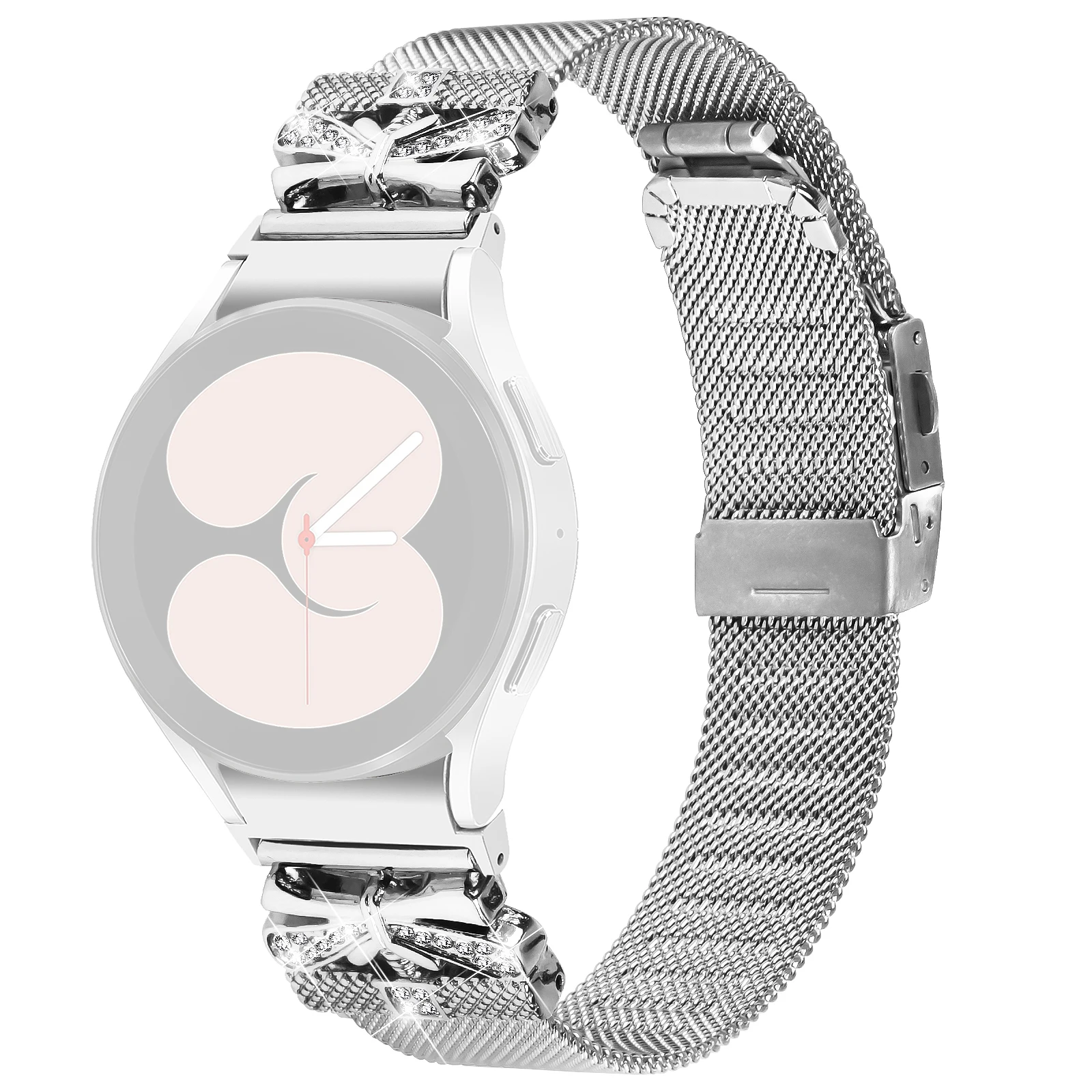 

For Samsung Galaxy Watch FE 40mm / Watch4 / 5 / 5 Pro 40 / 44 / 45MM Quick Release Milanese Watch Strap Stainless Steel Band - S
