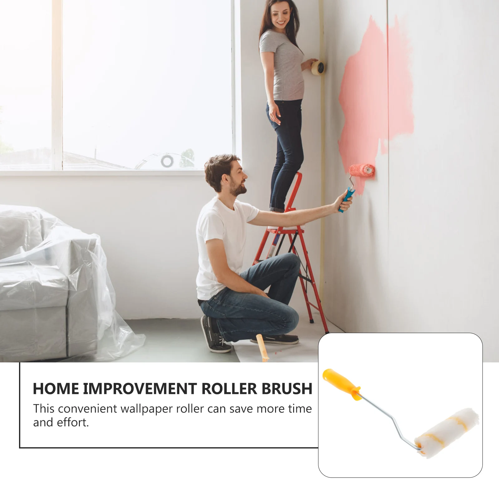 

4 Inch Washable Reusable Paint Roller Cover Wall Ceiling Smooth Finish Roll Brush Tool Wallpaper Paint Roller