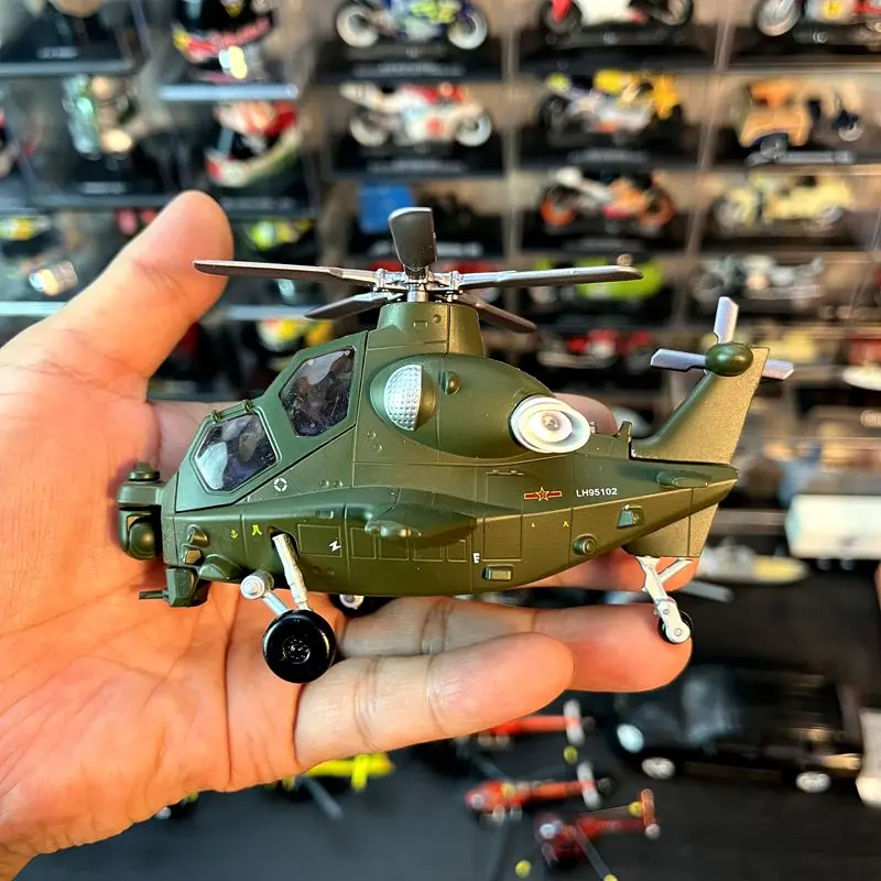 نموذج طائرة هليكوبتر مصنوعة من خليط معدني قابل للجمع - Q-Style Wz-10 Gunship مع حامل عرض