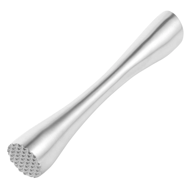 

Мадлер из нержавеющей стали для коктейлей, мохитосов и фруктовых напитков — нескользящая ручка, серебро, 8 дюймов