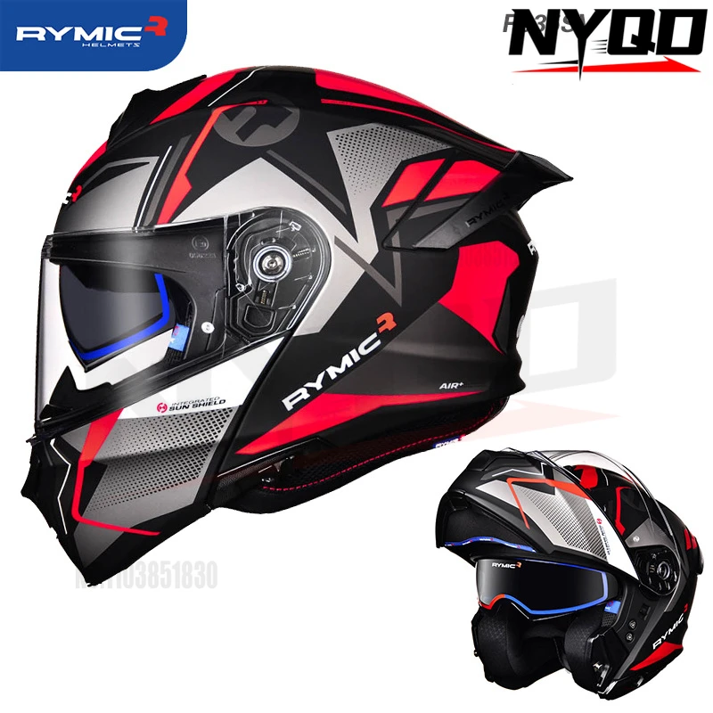 

RYMIC Flip Up Motorcycle Helmet Modular Full Face Moto Riding Helmet Casco Moto Helmet Motorcycle Accessories casco moto