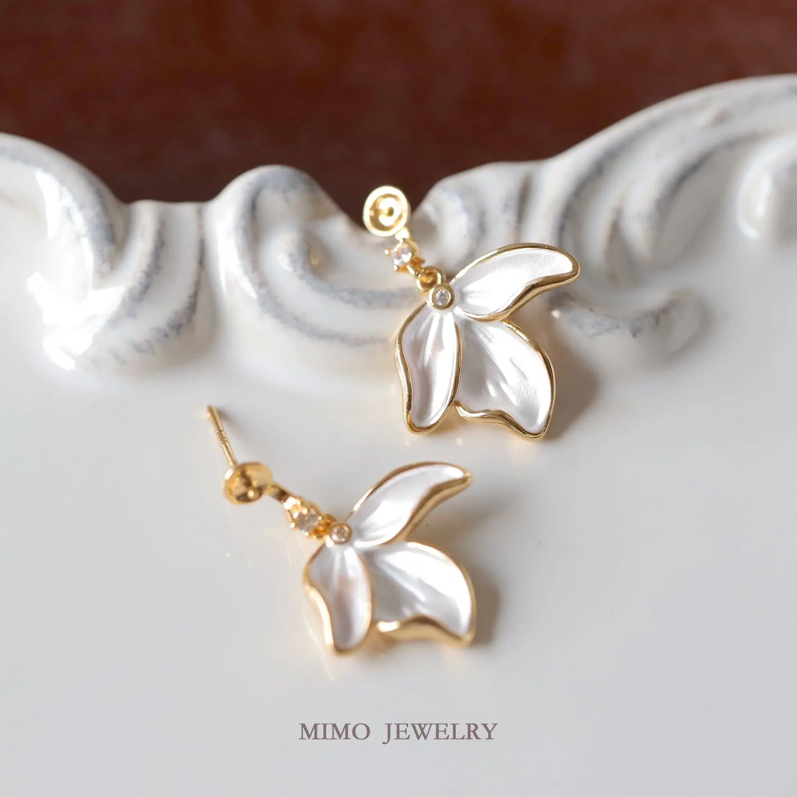Copper Plated Gold Elegant Hand Drawn Silver Hollow Bracket Earrings Ear Clips DIY Earrings Making Supplies Jewelry Accessories