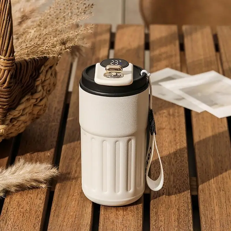 QX2E 450ml Intelligent Temperature Display Thermal Mug Stainless Steel Coffee Mug