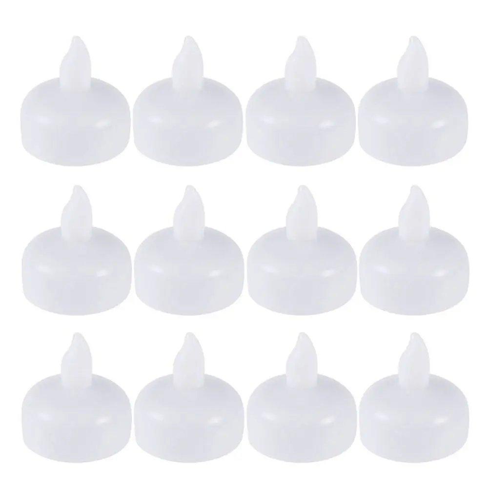 12Pcs Waterproof LED Floating Candles Warm White Long-Lasting Solid Color Water-Activated Floating Discs for Wedding Reception