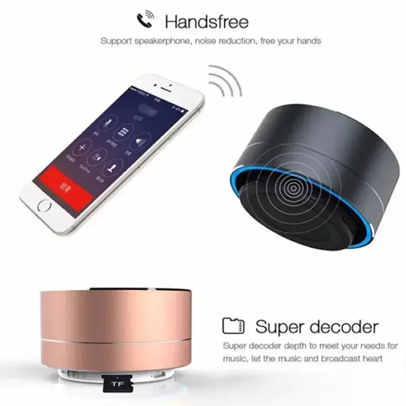 Portable Wireless Bass Speaker Audio, Mini Car Small Speaker Auxiliary FM TF USB Plug-in Card Outdoor Portable Small Speaker