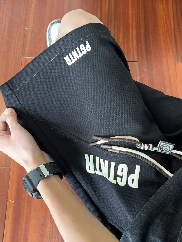 

Мужские летние тонкие свободные прямые повседневные спортивные брюки American Style Basketball, модные, в стиле High Street, длиной четыре-пять длины ноги