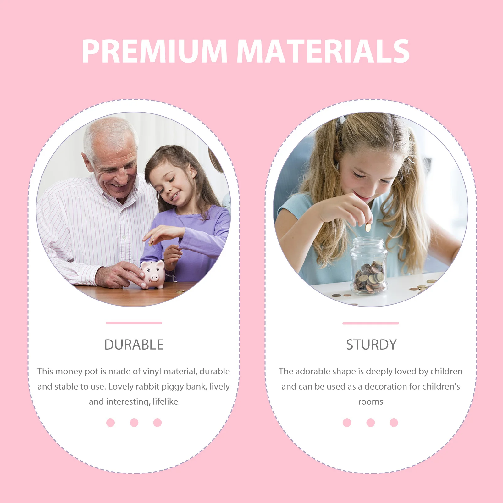 Adorable Rabbit Piggy Bank Vinyl Money Saving Jar for Kids Girls Boys Christmas Birthday Gift Room Decoration Money Saving Box