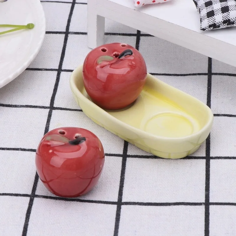 

Promotion Sale 5 sets/lot Wedding Souvenir Apple of My Eye Ceramic Apple Salt and Pepper Shakers