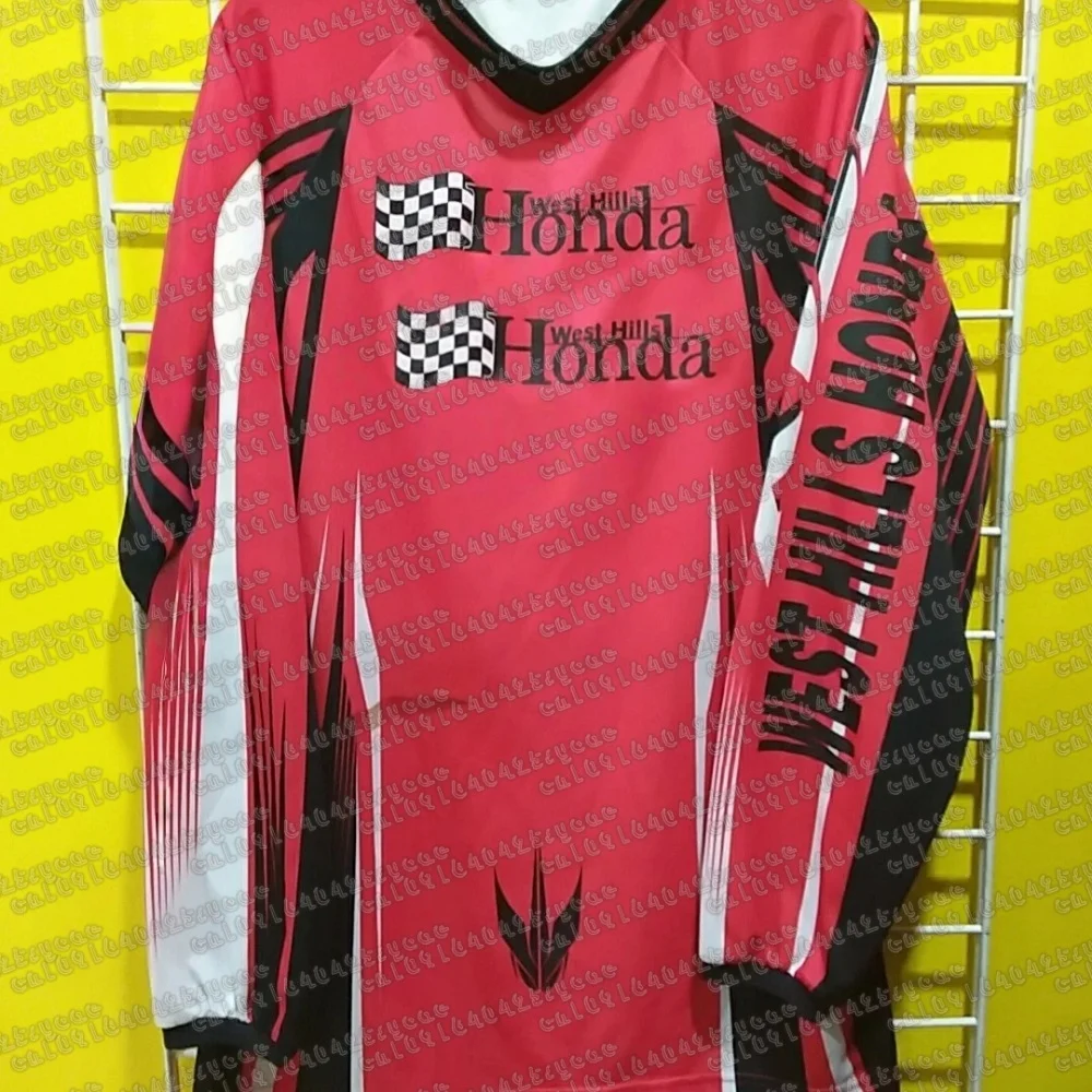 

Джерси Honda для мотокросса, винтажные большие гоночные товары, дышащая быстросохнущая мотоциклетная рубашка с длинными рукавами, удобная для одежды