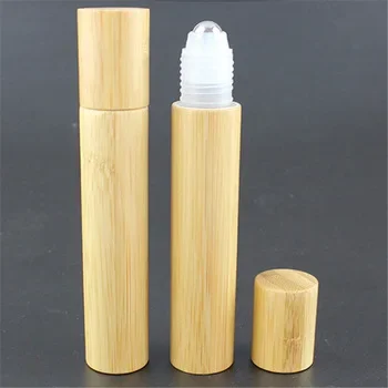 

popular selling cosmetic package Roll On Bamboo Bottles Roller Ball For Perfume Essential Oil with steel ball packing bottle