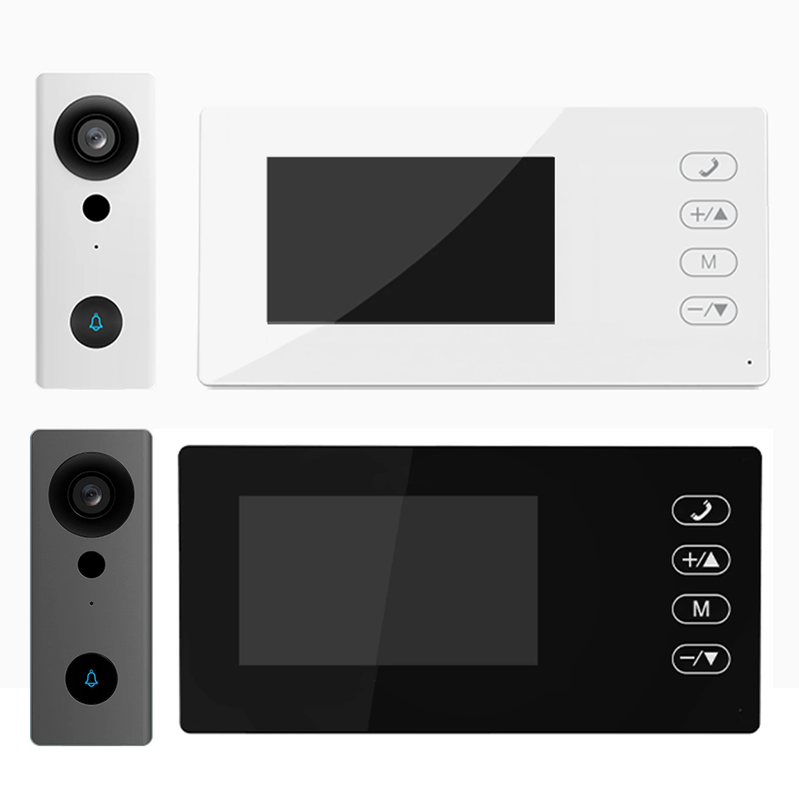 

2,4G Беспроводная видеокамера дверного звонка с экраном дисплея 4,3-дюймовый IPS-экран Видеодомофон Камера для виллы Домашний офис