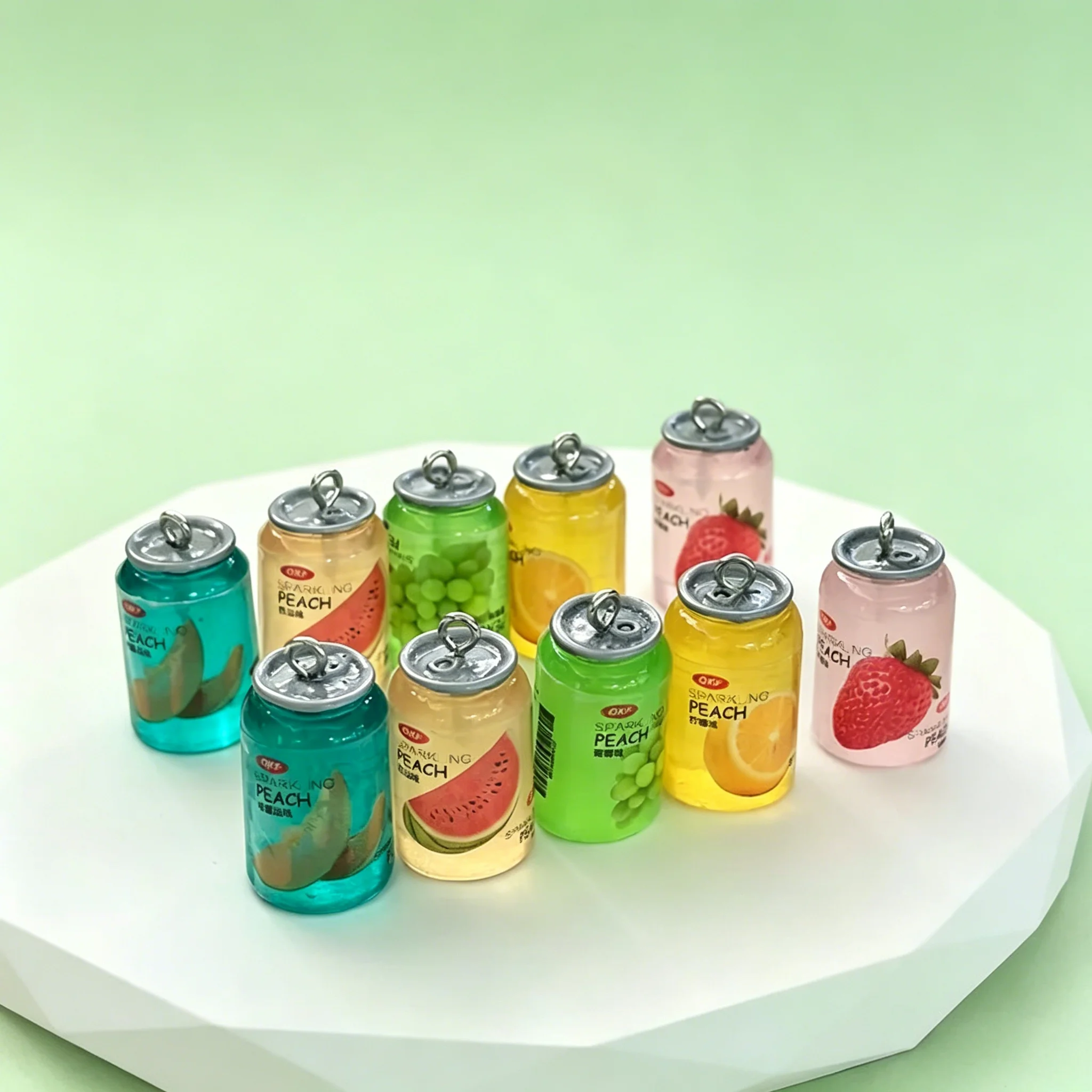 10pcs Mini Luminous Soda Can Pendants for DIY Earring & Necklace
