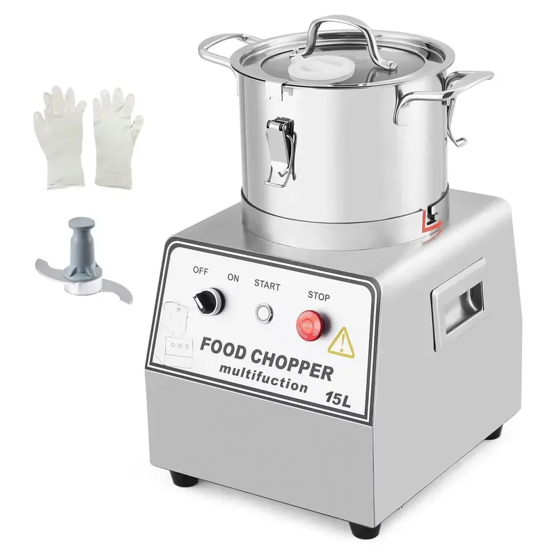16 QT Commercial Food Processor, 1400W Stainless Steel Electric Food Slicer Electric Bread Slicer, Easy Operation Chopper