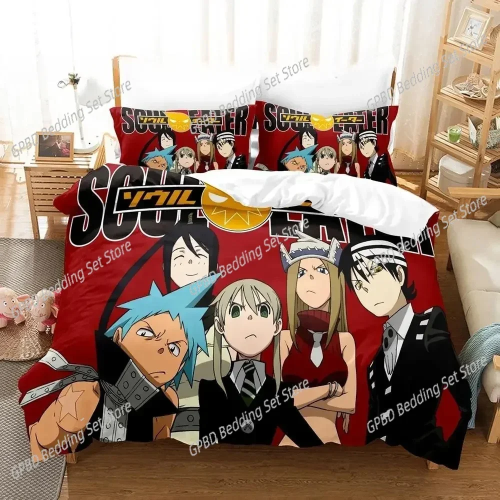 Cartoons Soul Eater 3D NEW Duvet Cover Pillowcase Bedding Set Adult Boy Girl Bedroom Decoration Children Single Double Large