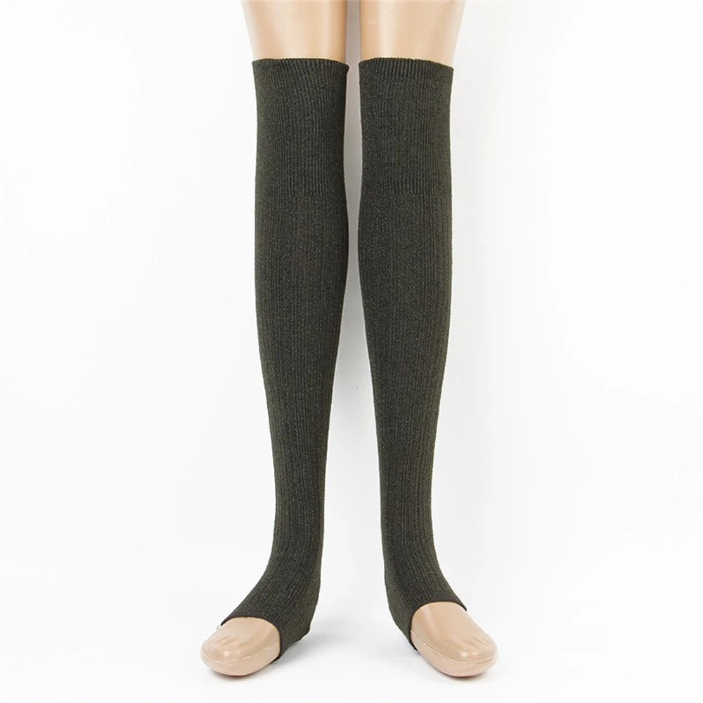 Women's Cashmere Over-the-knee Thigh Socks Knitted Yoga Sports High-tube Leg Warmers Sweat-absorbent Thick Warm Long Foot Covers
