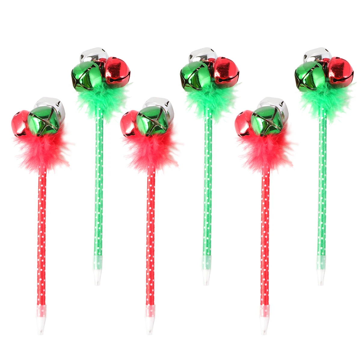 

6pcs Bell Ballpoint Pens Christmas Decorative Writing Stationery Fine Tip Gifts School Supplies Jingle Bell