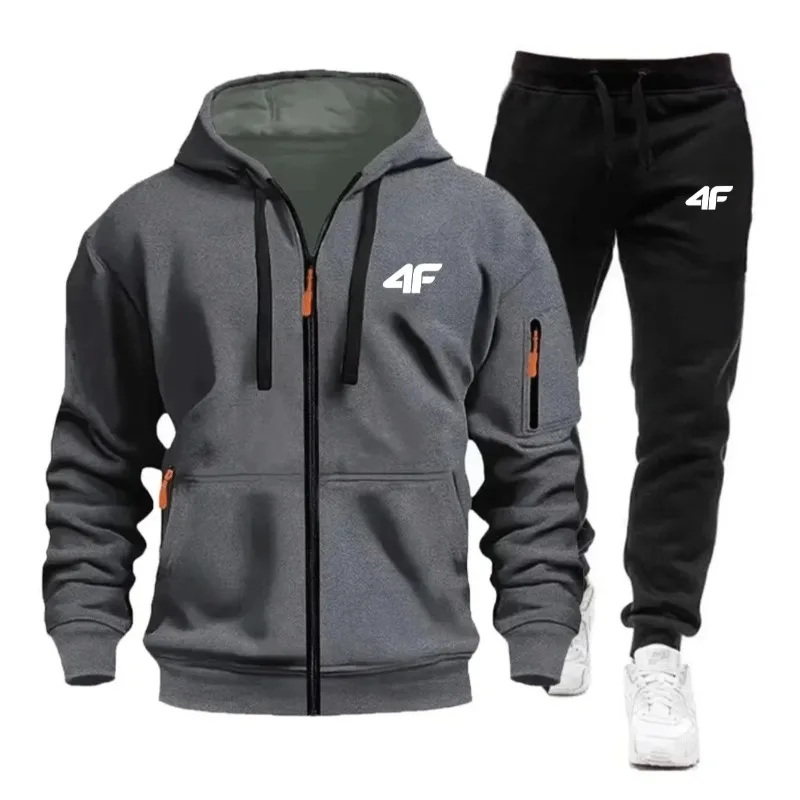 

Men's outdoor fitness and leisure sportswear set - Spring/Summer hooded sweatshirt + fashionable casual jogging pants set