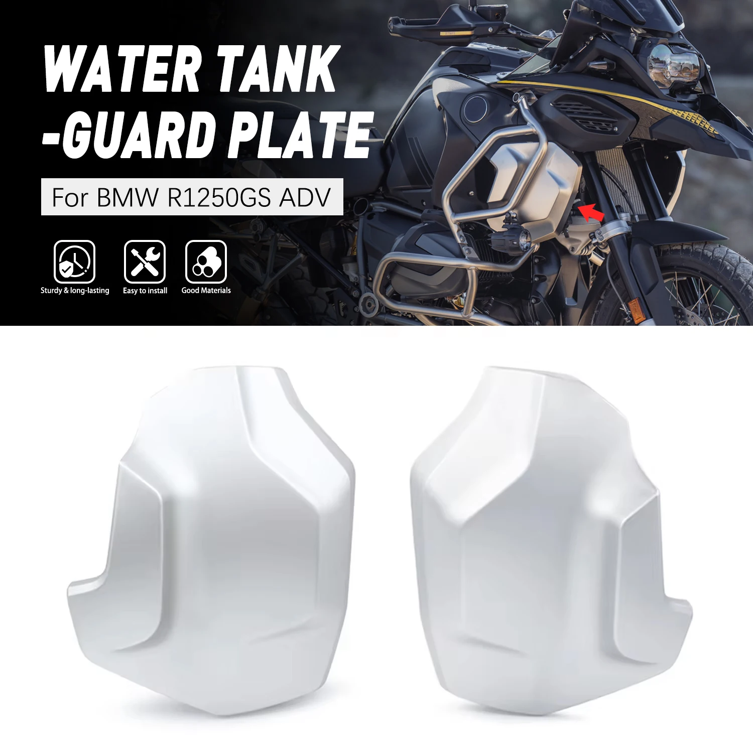 For BMW R1250 GS Adventure 2018-2023 2022 R1250GS ADV Radiator Frame Cover Motorcycle Front Radiator Guard Side Panel Fairing