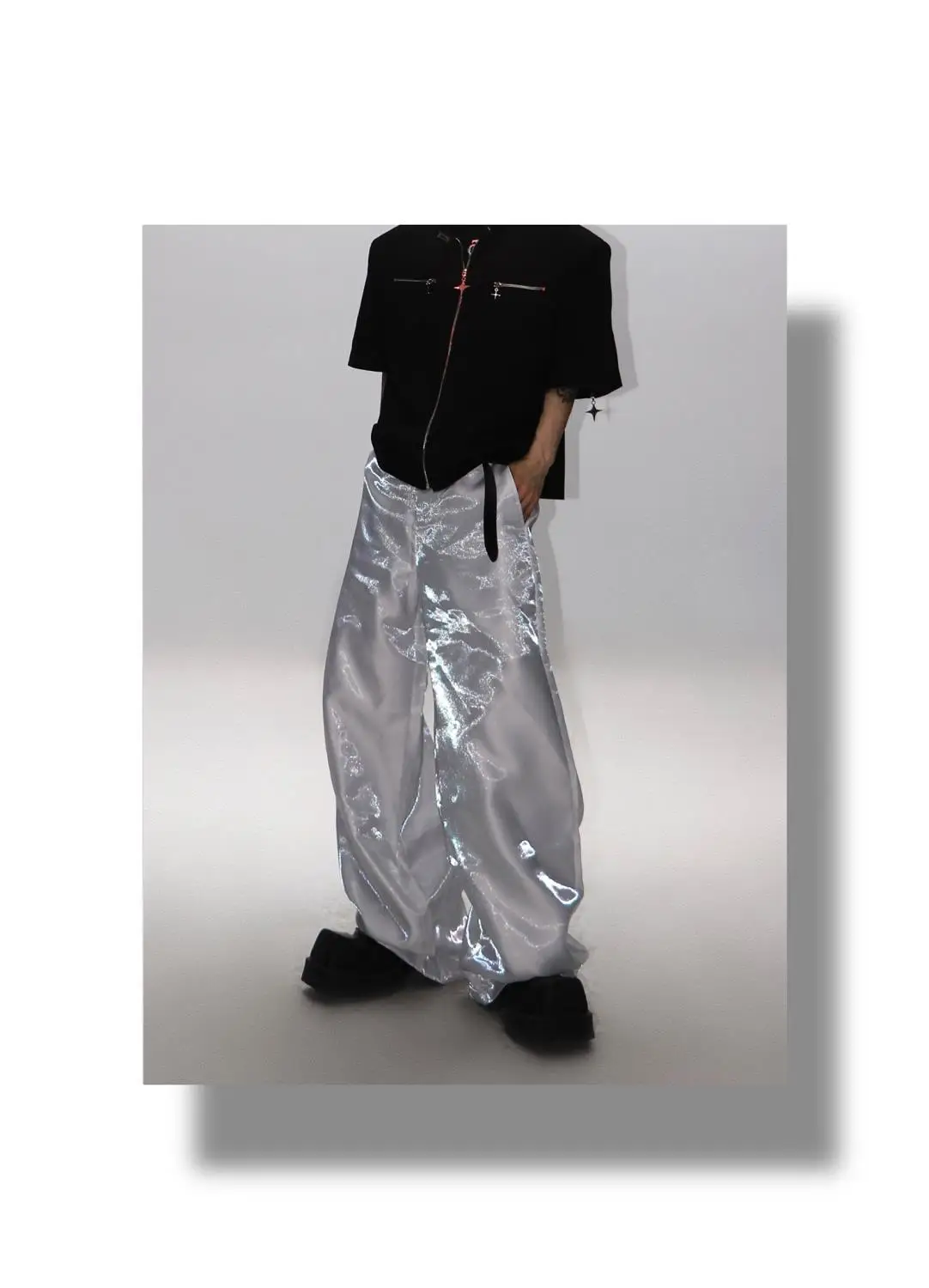 2026 Autumn New High-end Light-sensitive Drape Trousers Loose Trousers Straight-leg Trousers