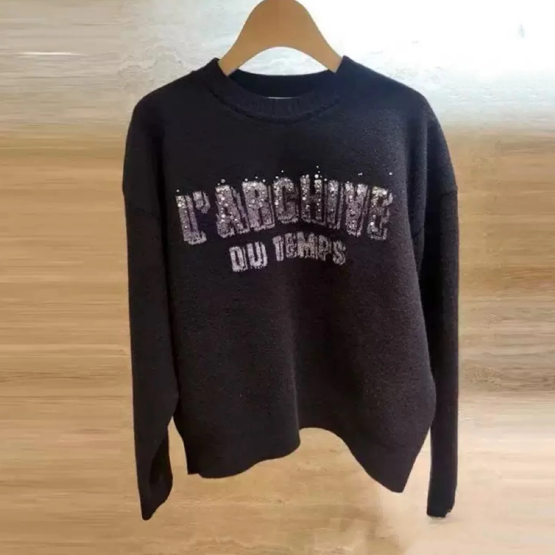T*ME Maglione di lana lavorato a maglia rotondo Ne Heavy Embellished Letter Pattern Faionable Casual Sle Collezione invernale 2024